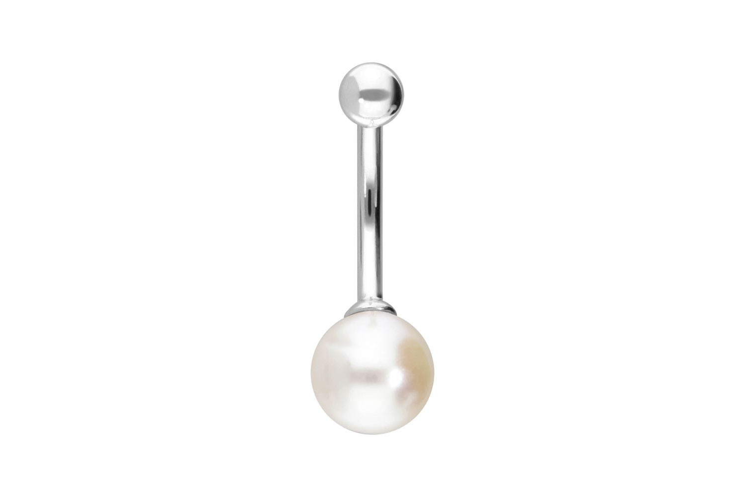 14/18 Karat Gold Bananabell Piercing ECHTE FRISCHWASSERPERLE